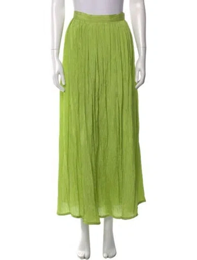 Pre-owned Oscar De La Renta Pleated Accents Midi Length Skirt In Green