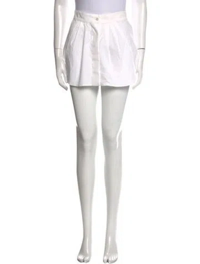 Pre-owned Oscar De La Renta Pleated Accents Mini Skirt In White