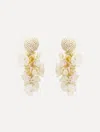 Oscar De La Renta Plexy & Raffia Flower Earrings