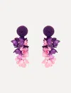 Oscar De La Renta Plexy & Raffia Flower Earrings