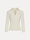 Oscar De La Renta Polo Collared Pullover In Neutral