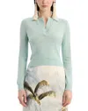 Oscar De La Renta Wool Polo Pullover In Multi
