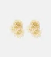 Oscar De La Renta Pompom Beaded Clip-on Earrings In Gold