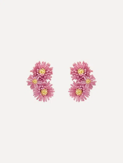 Oscar De La Renta Pompom Flower Clip-on Earrings