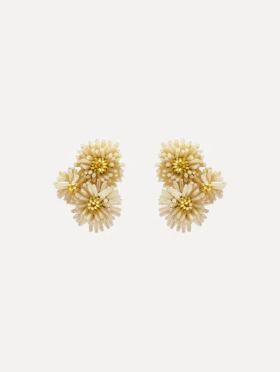 Oscar De La Renta Pompom Flower Clip-on Earrings