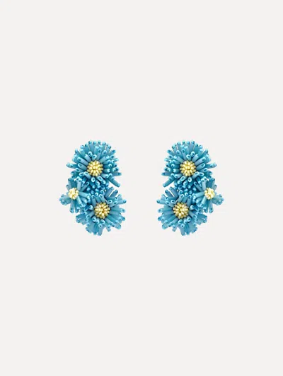 Oscar De La Renta Pompom Flower Clip-on Earrings
