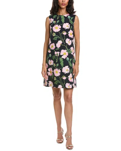 Oscar De La Renta Painted Poppies Dress In Multi