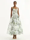 Oscar De La Renta Porcelain Flower Guipure Cocktail Dress In Multi