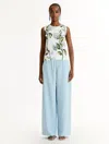 Oscar De La Renta Porcelain Flower Printed Tank In White