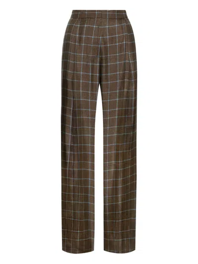 Oscar De La Renta Prince Of Wales-check Trousers In Brown