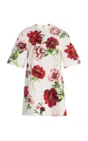 Oscar De La Renta Printed Cotton Poplin Mini Shirt Dress In Multi