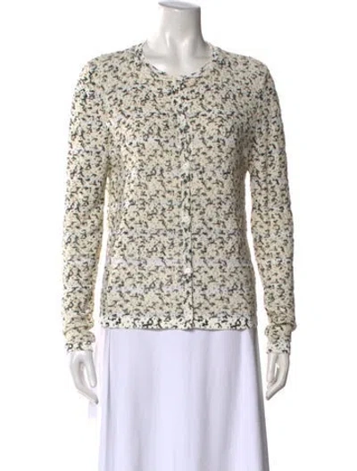 Pre-owned Oscar De La Renta Printed Crew Neck Sweatshirt In Neutral