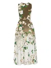 Oscar De La Renta Sleeveless Ombre Ankle Length Cherry Blossom Dress