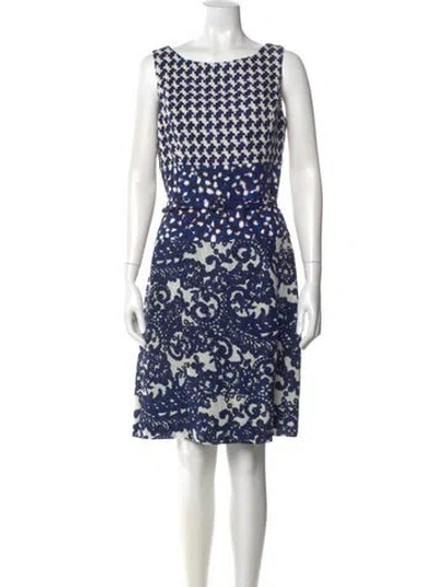 Pre-owned Oscar De La Renta Printed Knee-length Dress