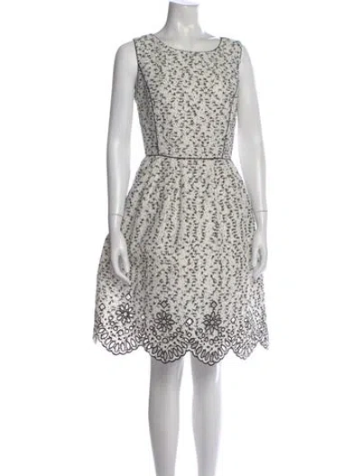 Pre-owned Oscar De La Renta Printed Knee-length Dress In Multi