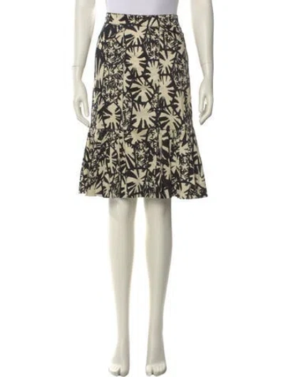 Pre-owned Oscar De La Renta Printed Knee-length Skirt In Neutral