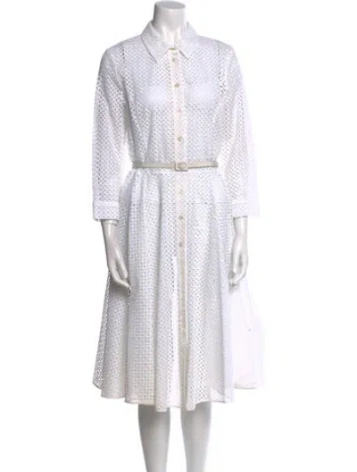 Pre-owned Oscar De La Renta Printed Midi Length Dress In Neutral