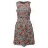 Oscar De La Renta Printed Mini A-line Dress In Multicolor Wool In Multi