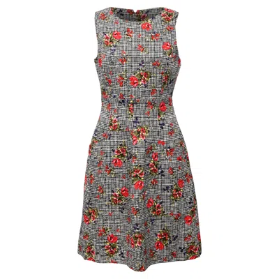 Oscar De La Renta Printed Mini A-line Dress In Multicolor Wool