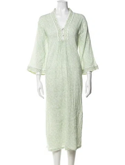 Pre-owned Oscar De La Renta Printed Nightgown In Green