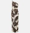 Oscar De La Renta Printed One-shoulder Jersey Maxi Dress In Black