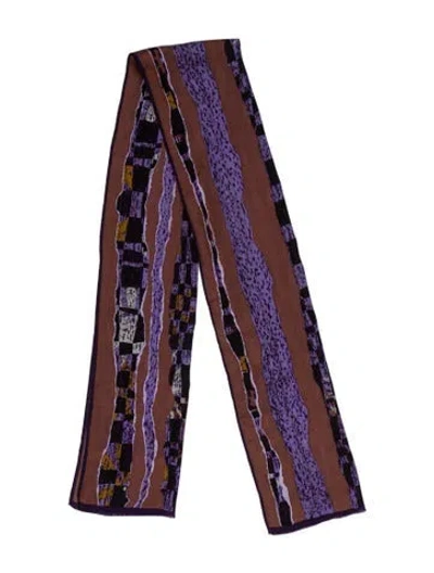 Pre-owned Oscar De La Renta Printed Scarf In Purple