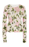 Oscar De La Renta English Rose Printed Pullover In Multi