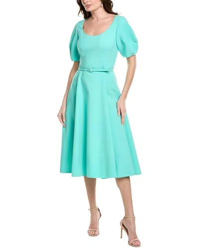 Oscar De La Renta Wool-blend Midi Dress In Green