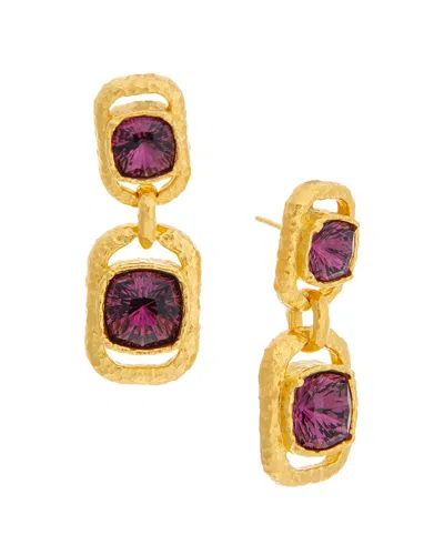 Oscar De La Renta Rectangle Crystal Double Drop Earrings In Pattern
