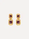 Oscar De La Renta Rectangle Crystal Drop Earrings In Gold