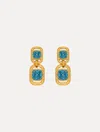 Oscar De La Renta Rectangle Crystal Drop Earrings In Gold