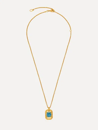 OSCAR DE LA RENTA RECTANGLE CRYSTAL PENDANT NECKLACE