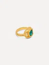Oscar De La Renta Rectangle Crystal Ring In Gold