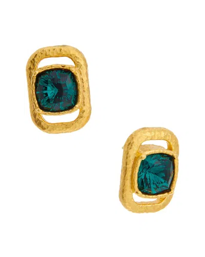 Oscar De La Renta Rectangle Stud Crystal Earrings In Metallic