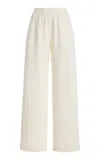 Oscar De La Renta Relaxed Silk-georgette Wide-leg Pants In White