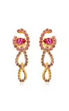 Oscar De La Renta Rhinestone Chain Drop Earrings In Gold