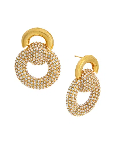 Oscar De La Renta Rhinestone Drop Earrings In Gold