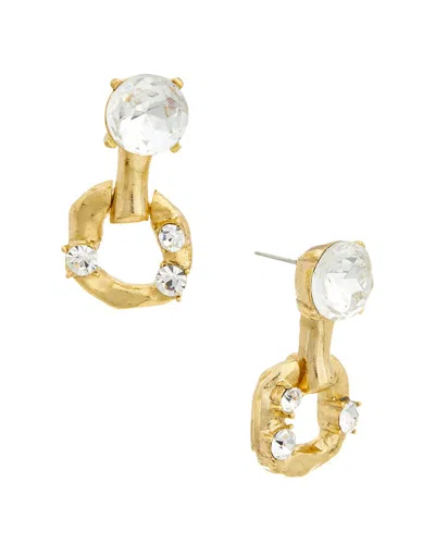 Oscar De La Renta Rhinestone Earrings In Gold