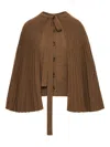 Oscar De La Renta Ribbed Tie Sweater In Brown