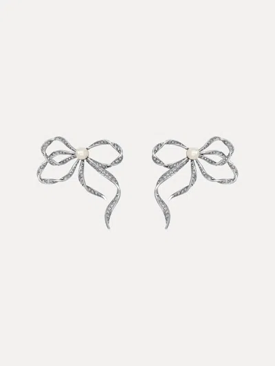 Oscar De La Renta Ribbon Bow Earrings