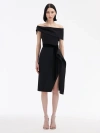 Oscar De La Renta Off-the-shoulder Cocktail Dress In Black