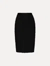 Oscar De La Renta Ribbon Tweed Pencil Skirt In Black