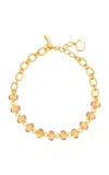 Oscar De La Renta Riga Textured Chain Crystal Necklace In Pink