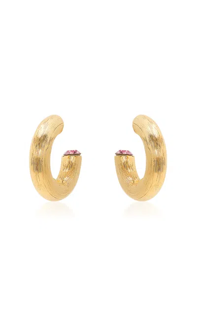 Oscar De La Renta Riga Textured Hoop Earrings In Gold