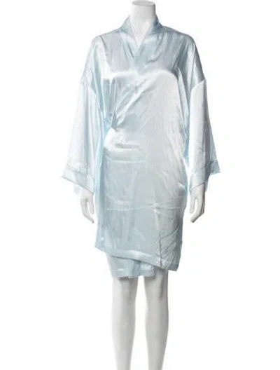 Pre-owned Oscar De La Renta Robe In Blue