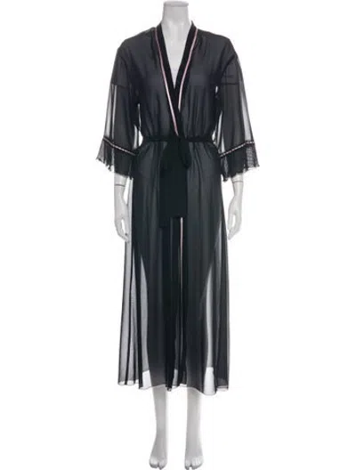 Pre-owned Oscar De La Renta Robe In Blue