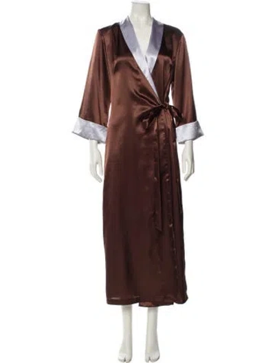 Pre-owned Oscar De La Renta Robe In Brown