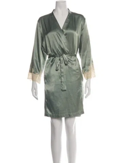 Pre-owned Oscar De La Renta Robe In Green