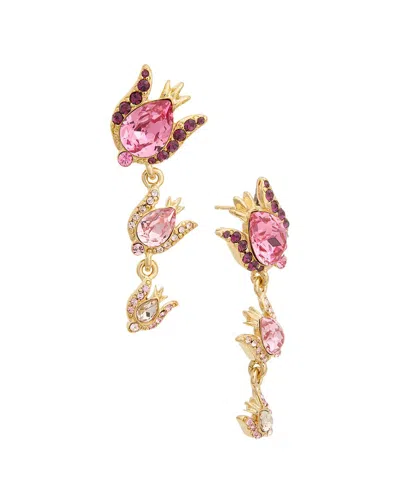 OSCAR DE LA RENTA OSCAR DE LA RENTA ROSE CRYSTAL 3-DROP EARRINGS