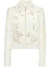 Oscar De La Renta English Rose Cutout Tweed Jacket